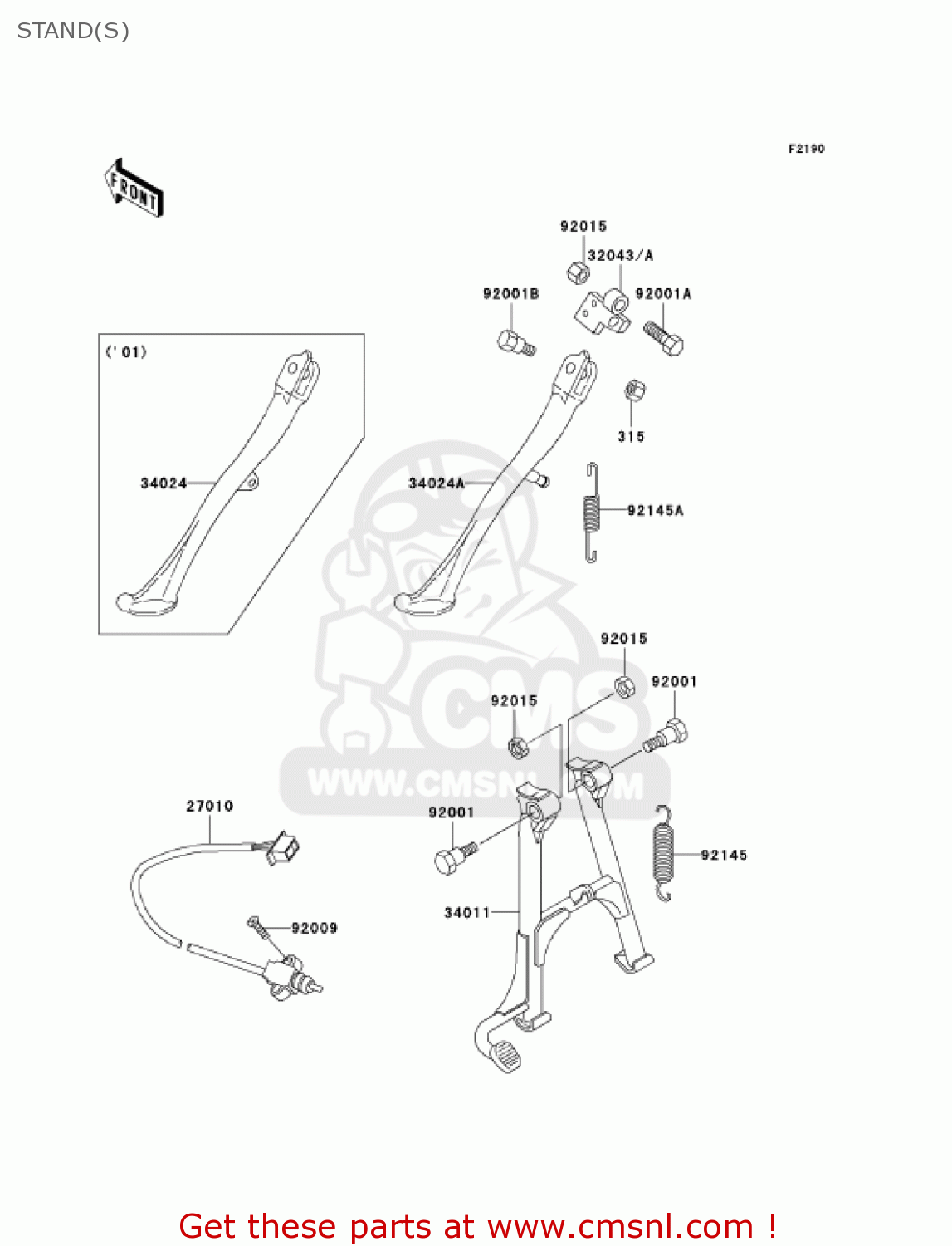 STAND(S) KZ1000P20 POLICE 1000 2001 USA