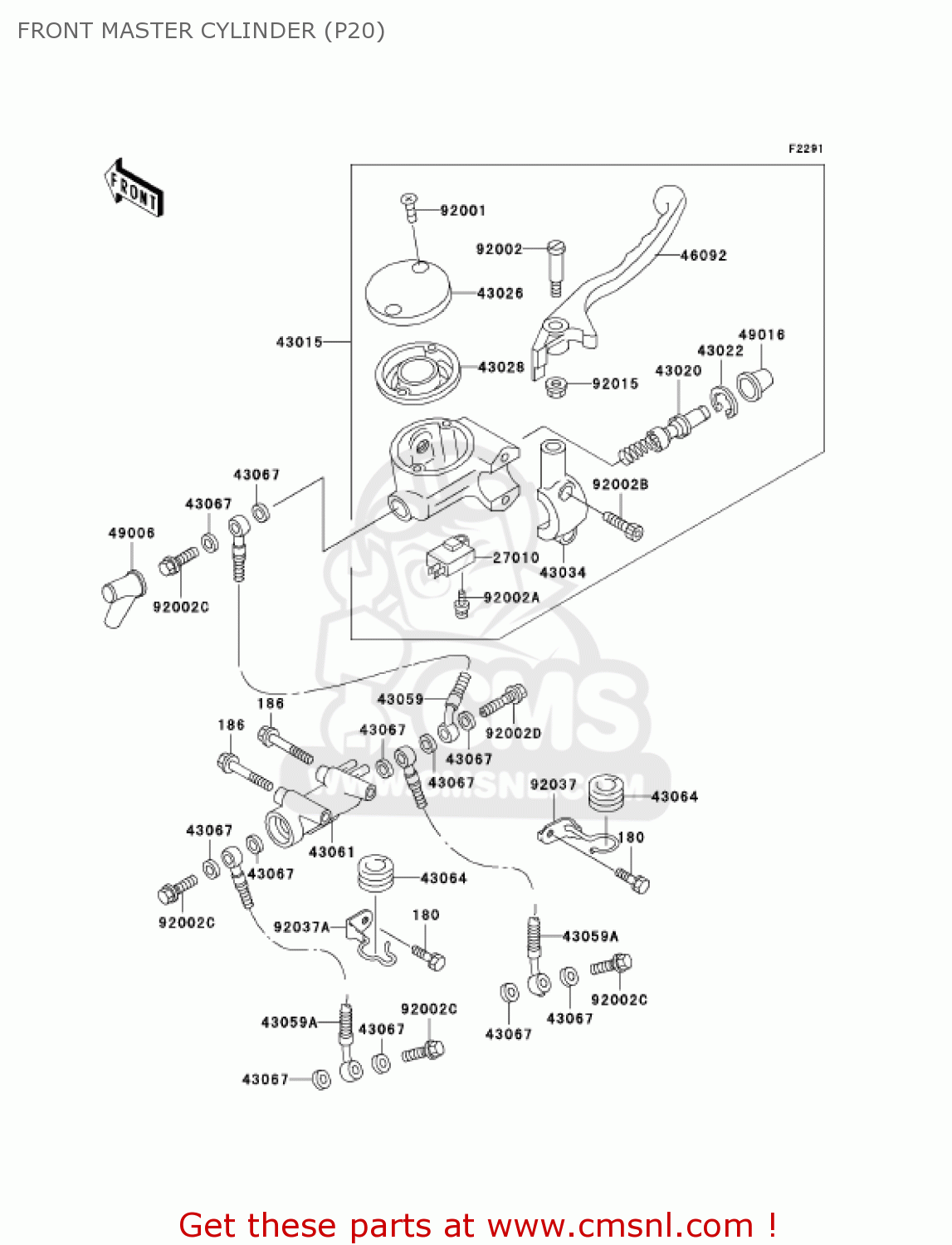FRONT MASTER CYLINDER (P20) KZ1000P20 POLICE 1000 2001 USA