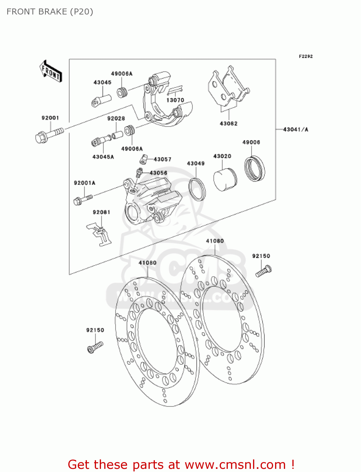 FRONT BRAKE (P20) KZ1000P20 POLICE 1000 2001 USA