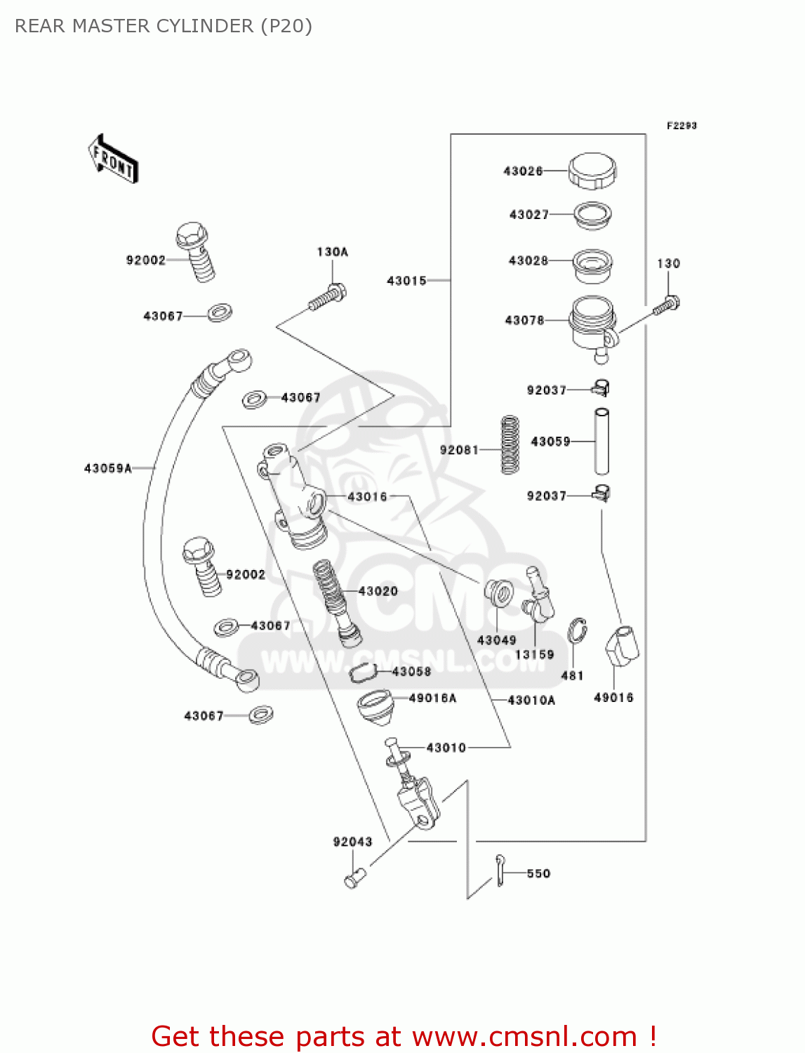 REAR MASTER CYLINDER (P20) KZ1000P20 POLICE 1000 2001 USA