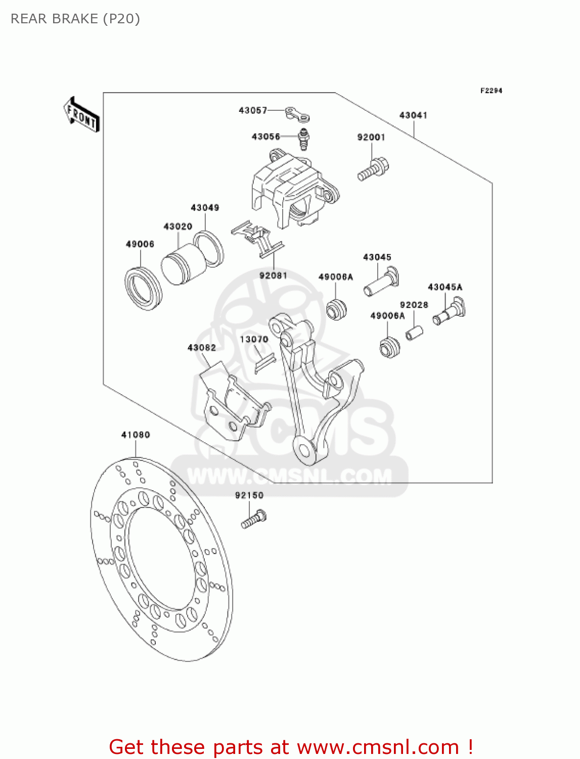 REAR BRAKE (P20) KZ1000P20 POLICE 1000 2001 USA