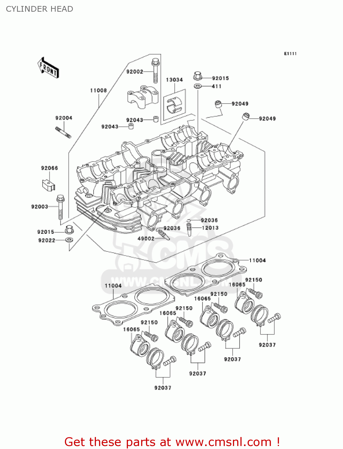 CYLINDER HEAD KZ1000P20 POLICE 1000 2001 USA