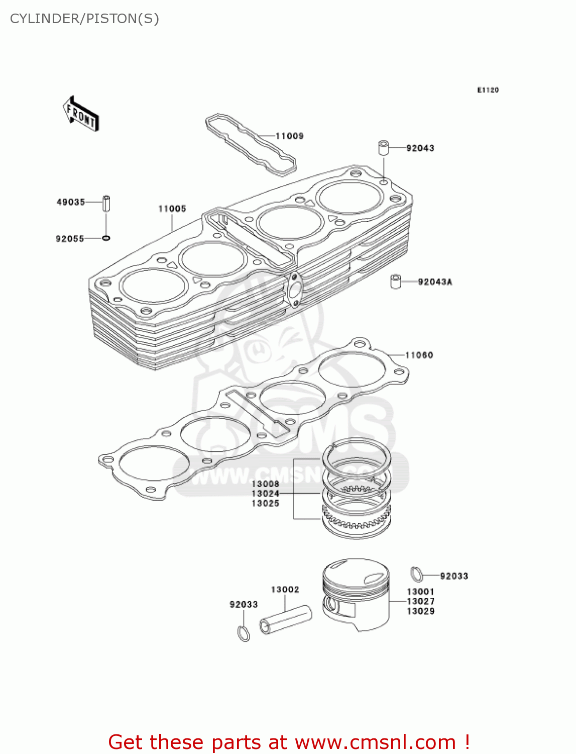 CYLINDER/PISTON(S) KZ1000P20 POLICE 1000 2001 USA