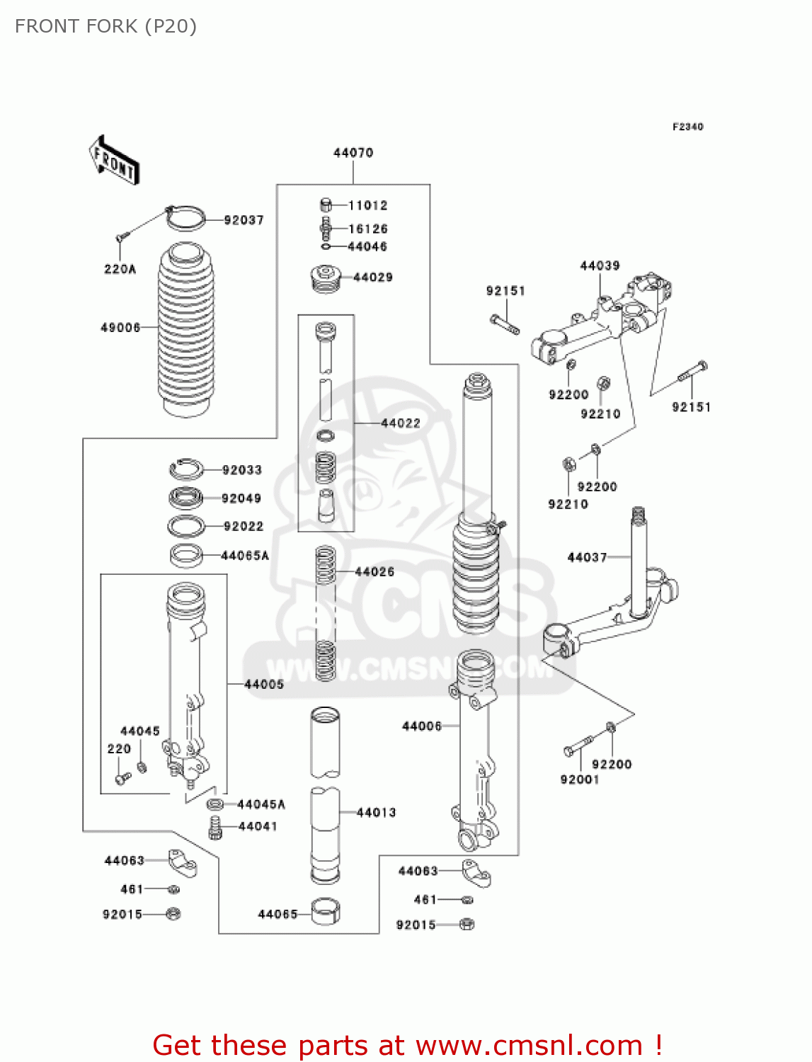 FRONT FORK (P20) KZ1000P20 POLICE 1000 2001 USA