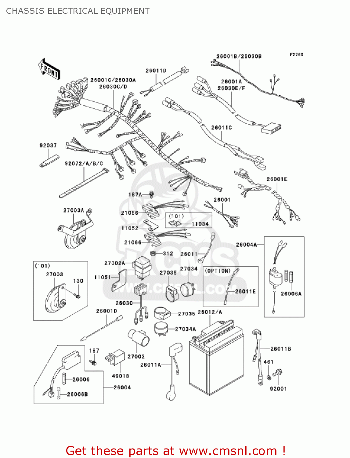CHASSIS ELECTRICAL EQUIPMENT KZ1000P20 POLICE 1000 2001 USA