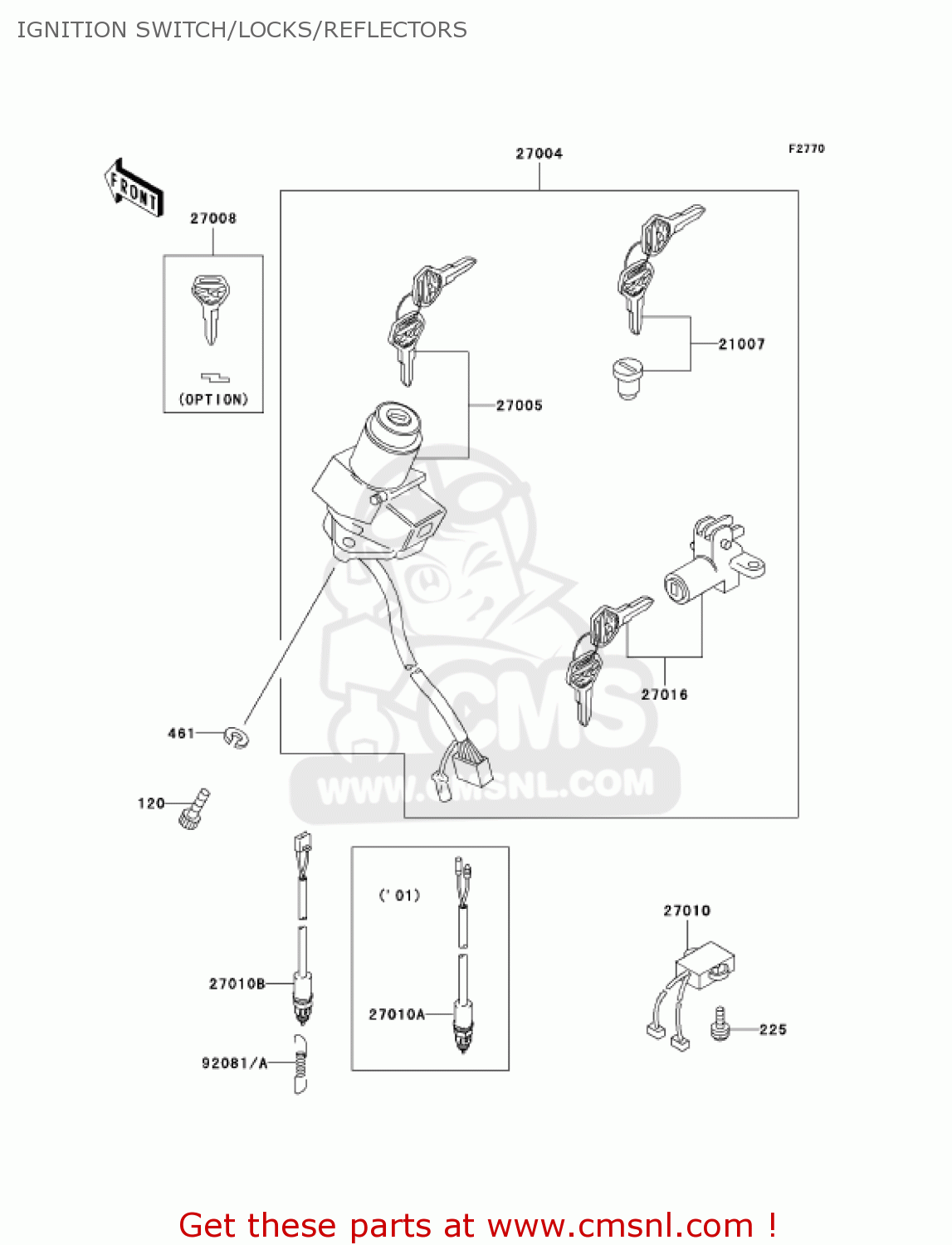IGNITION SWITCH/LOCKS/REFLECTORS KZ1000P20 POLICE 1000 2001 USA