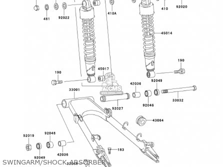 SWINGARM/SHOCK ABSORBER - KZ1000P20 POLICE 1000 2001 USA