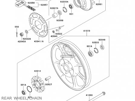REAR WHEEL/CHAIN - KZ1000P20 POLICE 1000 2001 USA