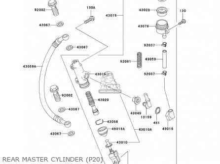 REAR MASTER CYLINDER (P20) - KZ1000P20 POLICE 1000 2001 USA
