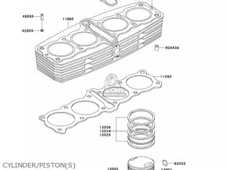 CYLINDER/PISTON(S) - KZ1000P20 POLICE 1000 2001 USA