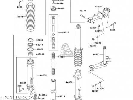 FRONT FORK (P20) - KZ1000P20 POLICE 1000 2001 USA