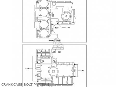 CRANKCASE BOLT PATTERN - KZ1000P20 POLICE 1000 2001 USA