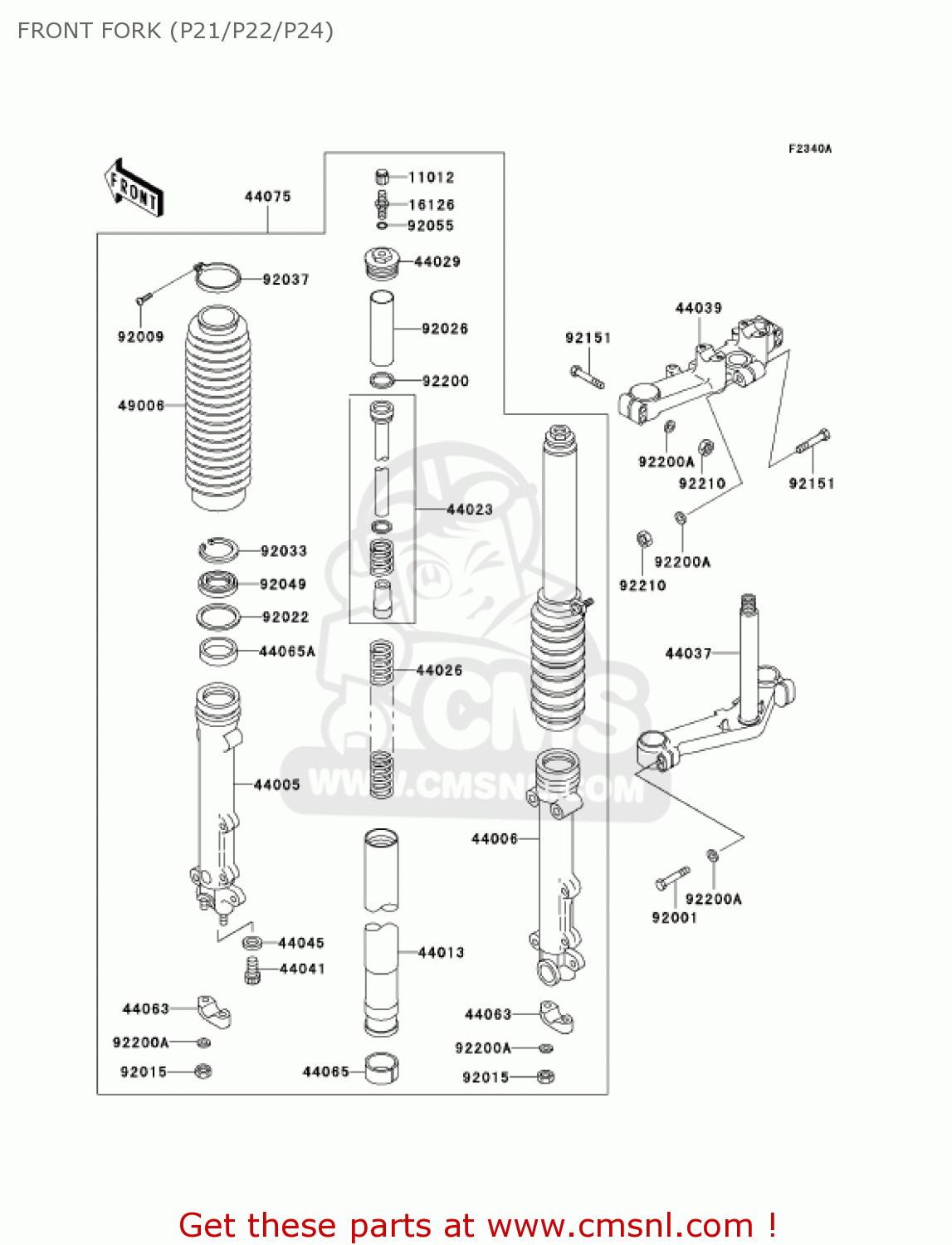 FRONT FORK (P21/P22/P24) KZ1000P21 POLICE 1000 2002 USA