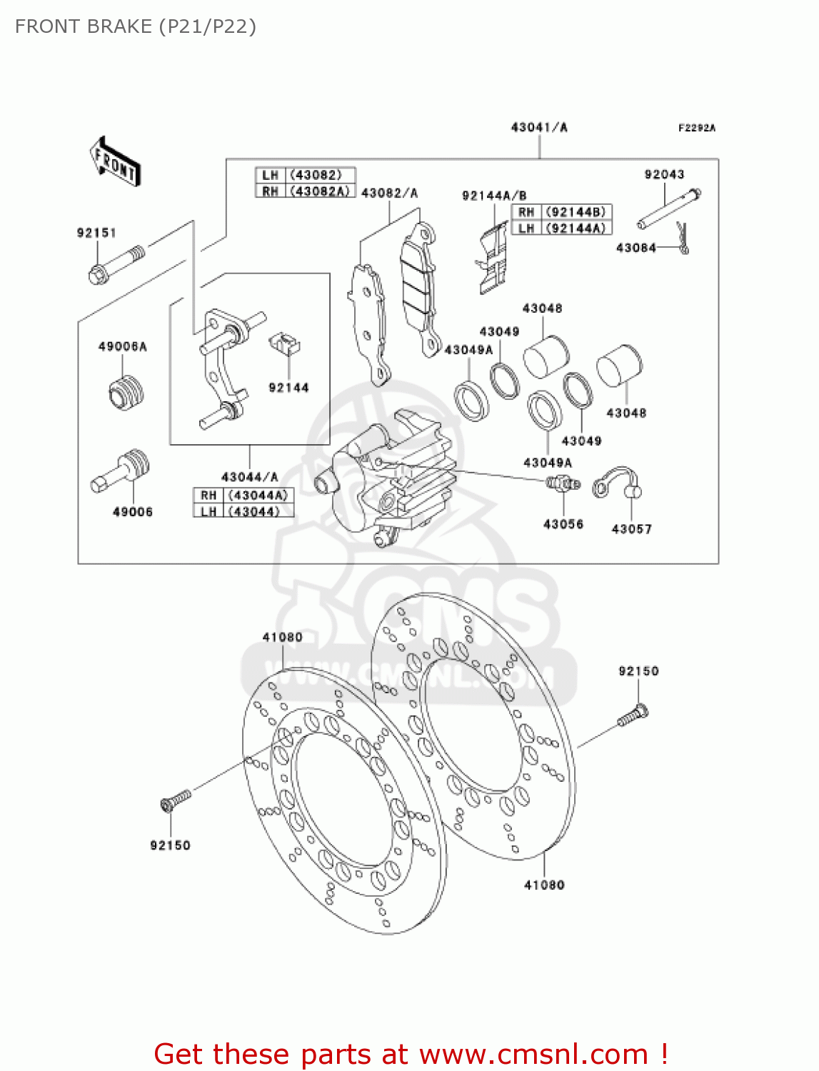 FRONT BRAKE (P21/P22) KZ1000P21 POLICE 1000 2002 USA