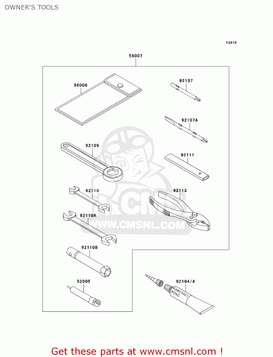 OWNER'S TOOLS KZ1000P21 POLICE 1000 2002 USA