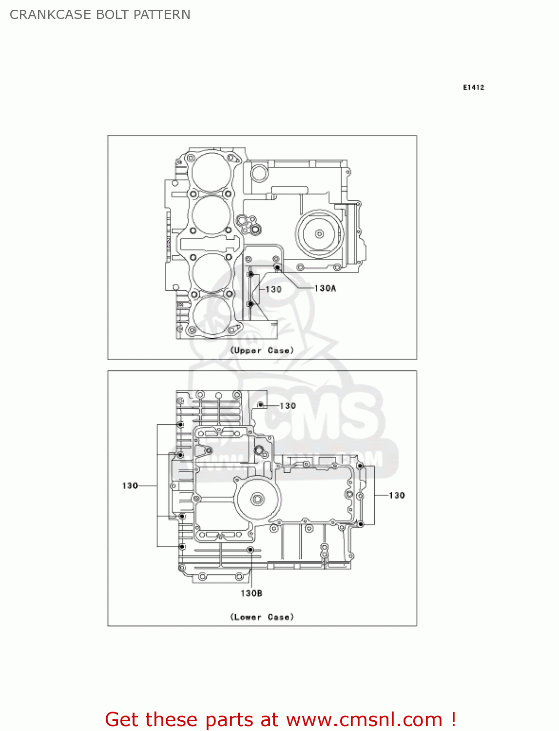 CRANKCASE BOLT PATTERN KZ1000P21 POLICE 1000 2002 USA