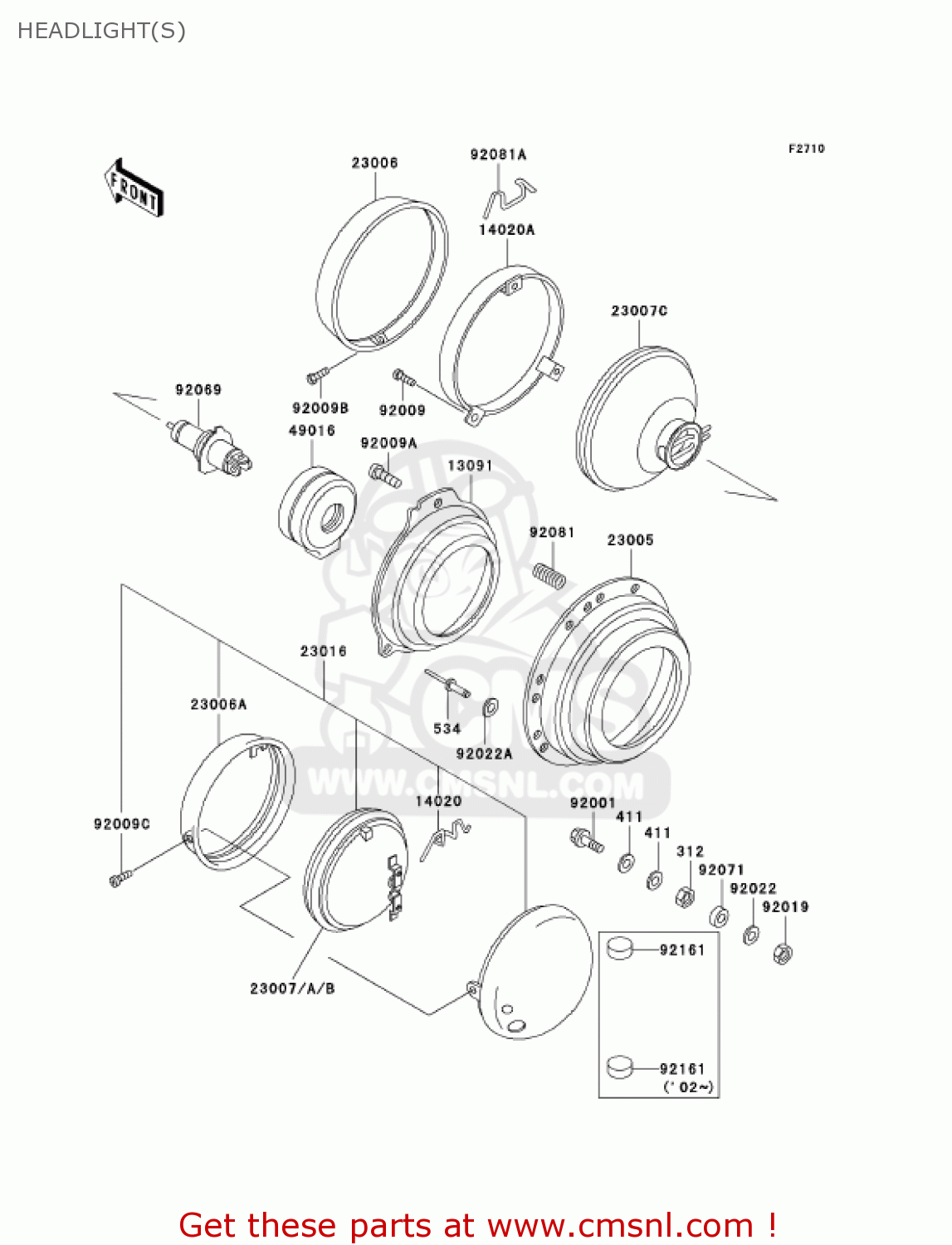HEADLIGHT(S) KZ1000P21 POLICE 1000 2002 USA