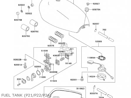 FUEL TANK (P21/P22/P24) - KZ1000P21 POLICE 1000 2002 USA
