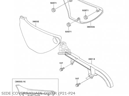 SIDE COVERS/CHAIN COVER (P21-P24 - KZ1000P21 POLICE 1000 2002 USA