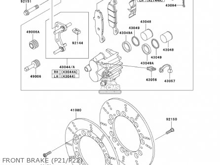 FRONT BRAKE (P21/P22) - KZ1000P21 POLICE 1000 2002 USA