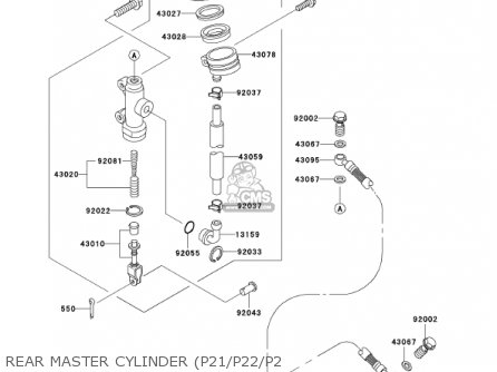 REAR MASTER CYLINDER (P21/P22/P2 - KZ1000P21 POLICE 1000 2002 USA