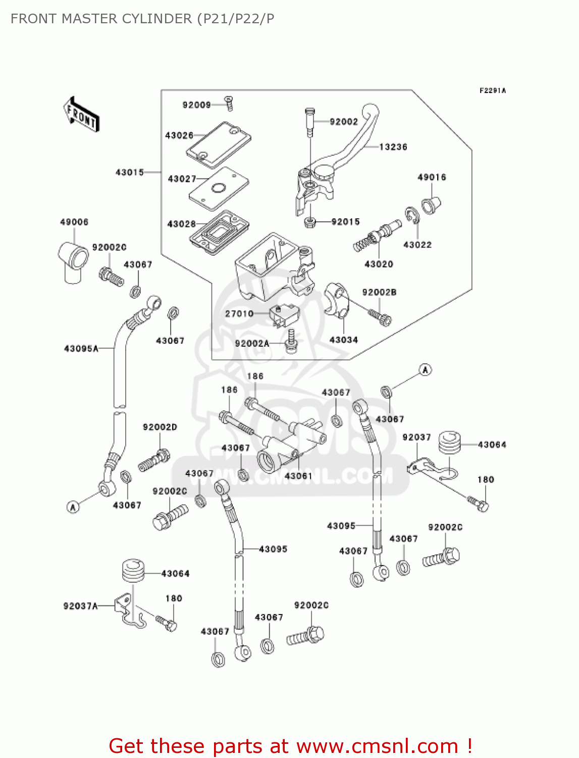 FRONT MASTER CYLINDER (P21/P22/P KZ1000P22 POLICE 1000 2003 USA