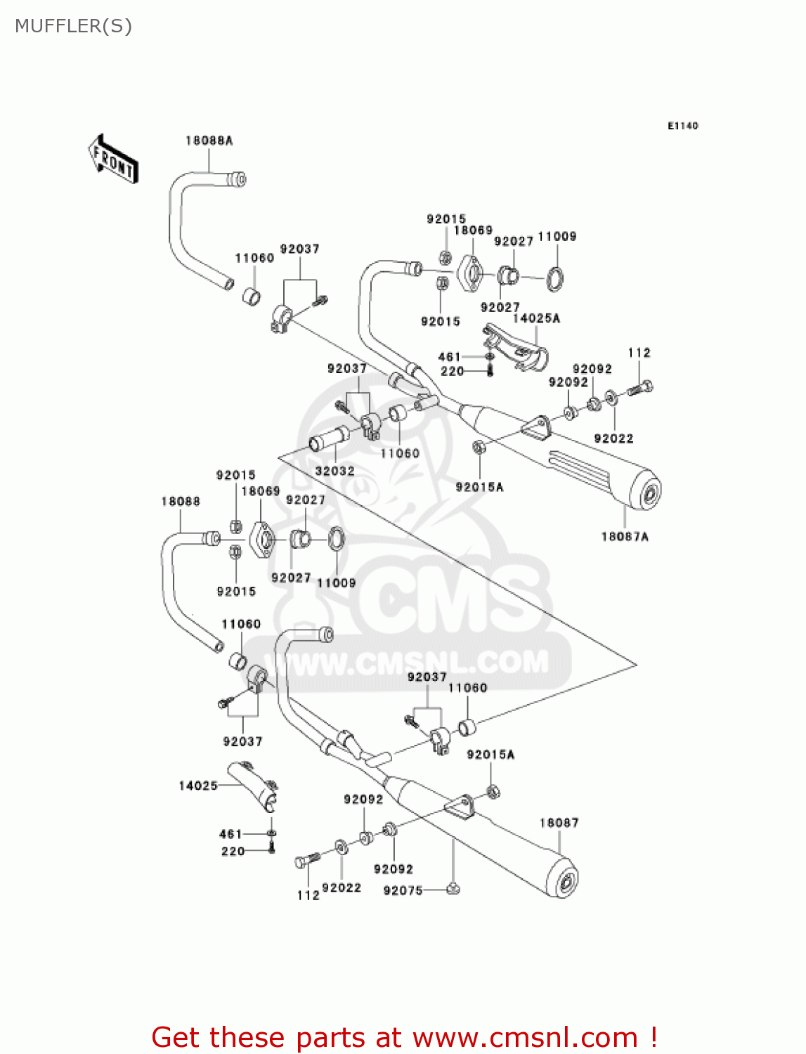 MUFFLER(S) KZ1000P22 POLICE 1000 2003 USA