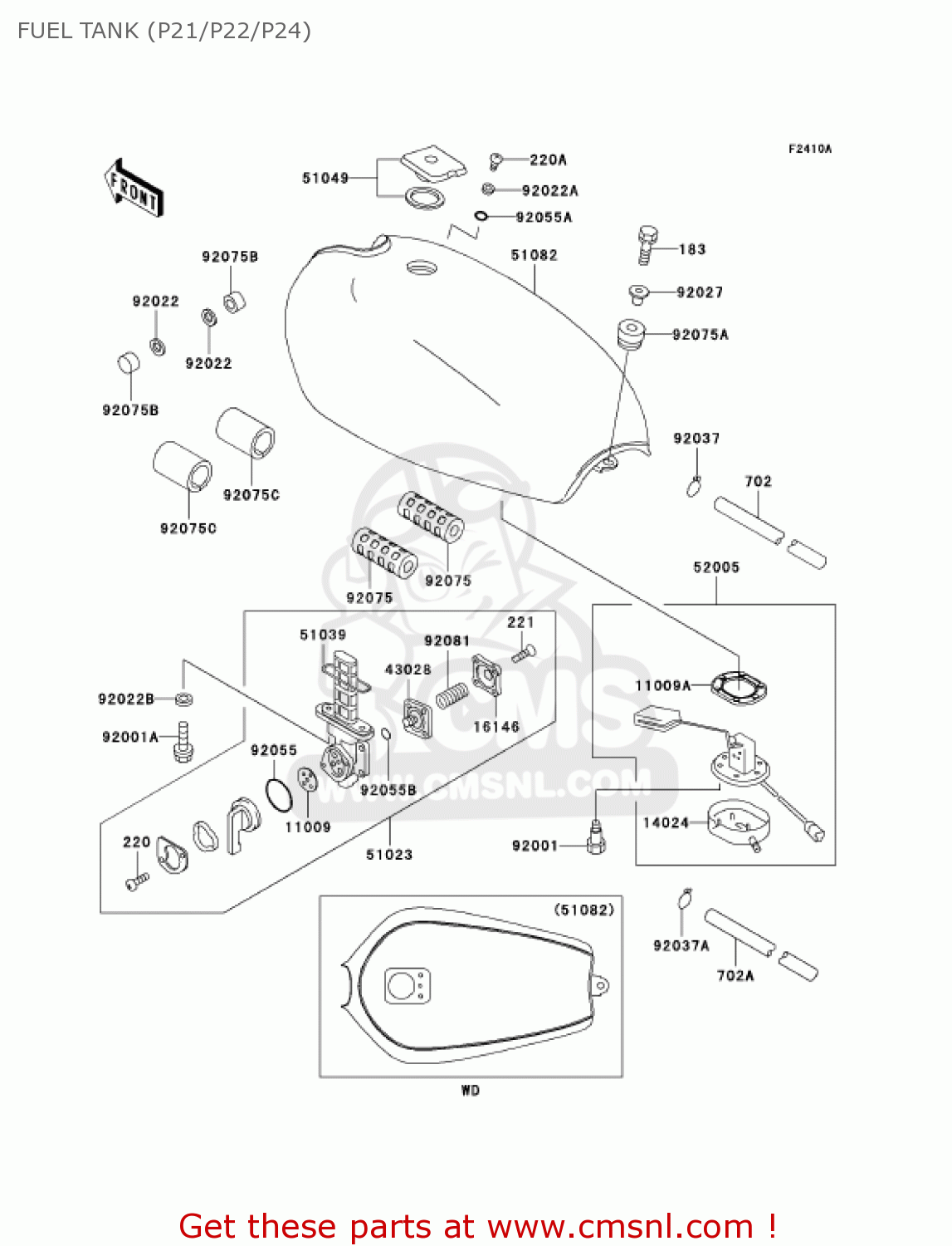 FUEL TANK (P21/P22/P24) KZ1000P22 POLICE 1000 2003 USA
