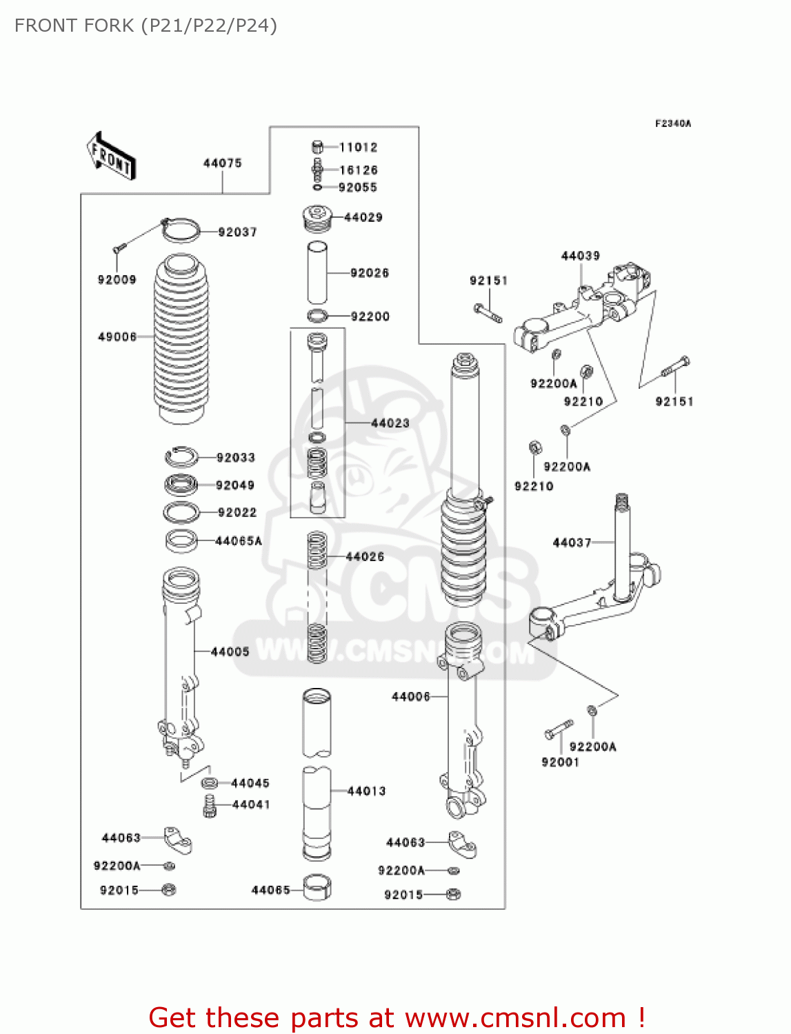 FRONT FORK (P21/P22/P24) KZ1000P22 POLICE 1000 2003 USA