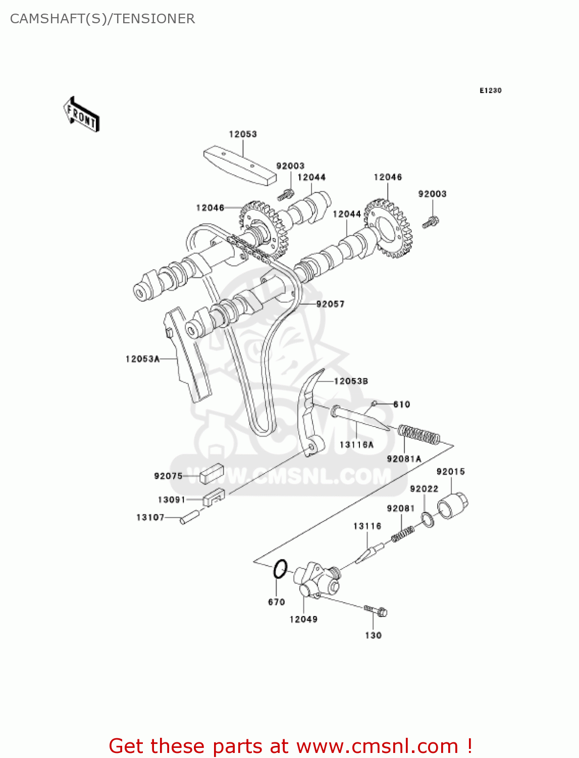CAMSHAFT(S)/TENSIONER KZ1000P22 POLICE 1000 2003 USA