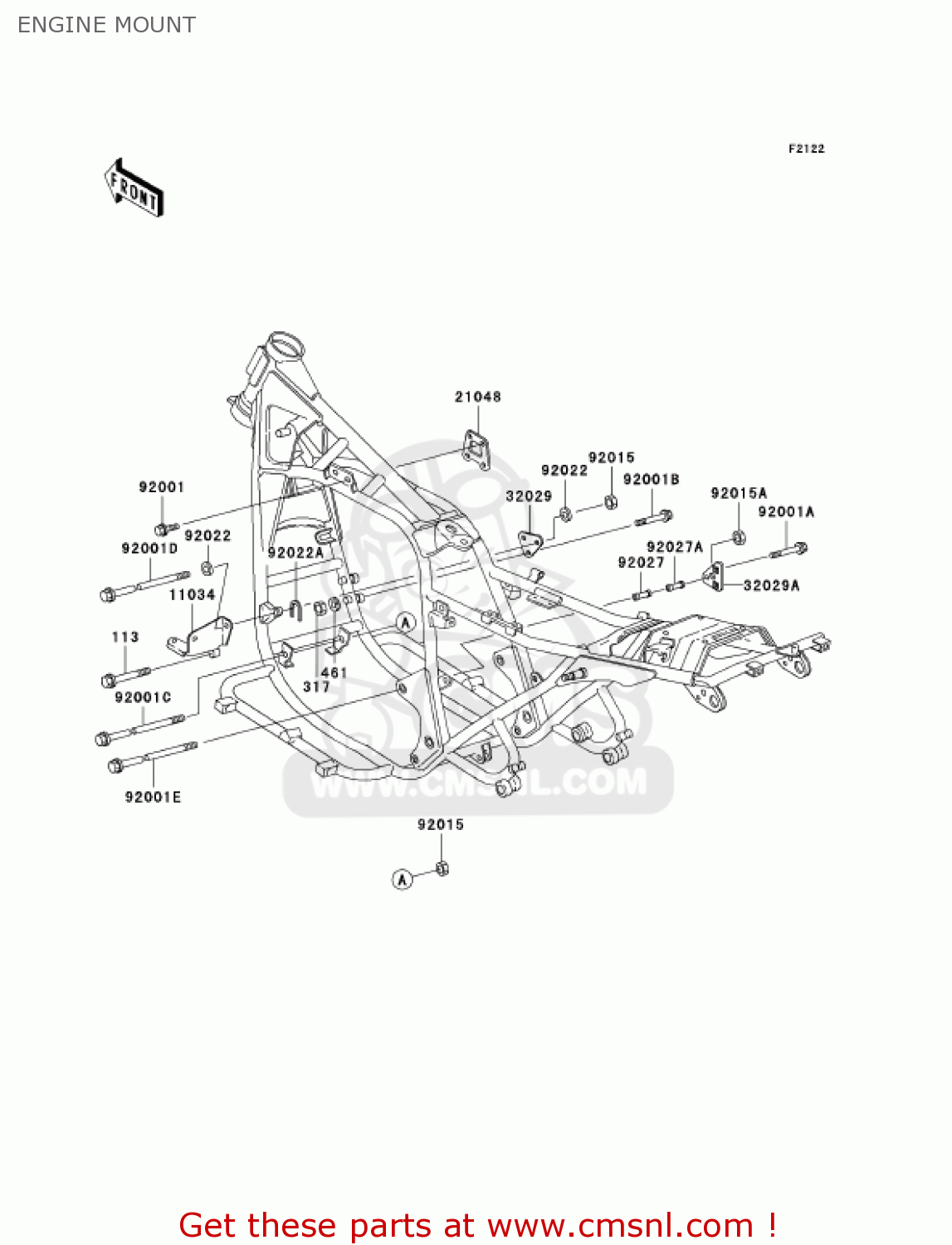ENGINE MOUNT KZ1000P22 POLICE 1000 2003 USA