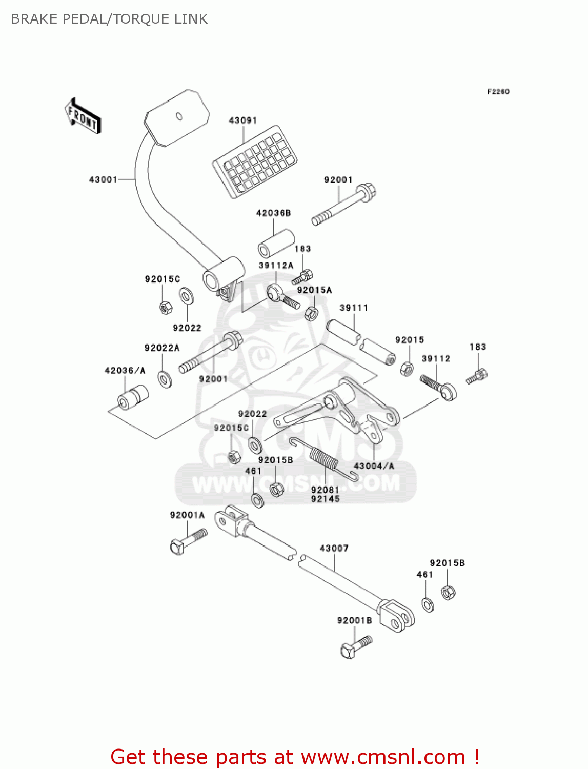 BRAKE PEDAL/TORQUE LINK KZ1000P22 POLICE 1000 2003 USA