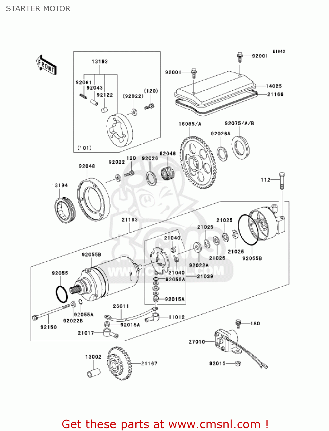 STARTER MOTOR KZ1000P22 POLICE 1000 2003 USA