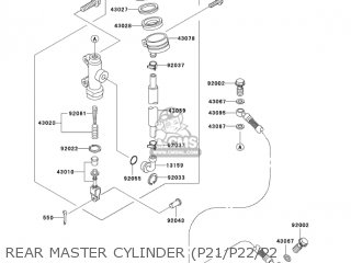 REAR MASTER CYLINDER (P21/P22/P2 - KZ1000P22 POLICE 1000 2003 USA