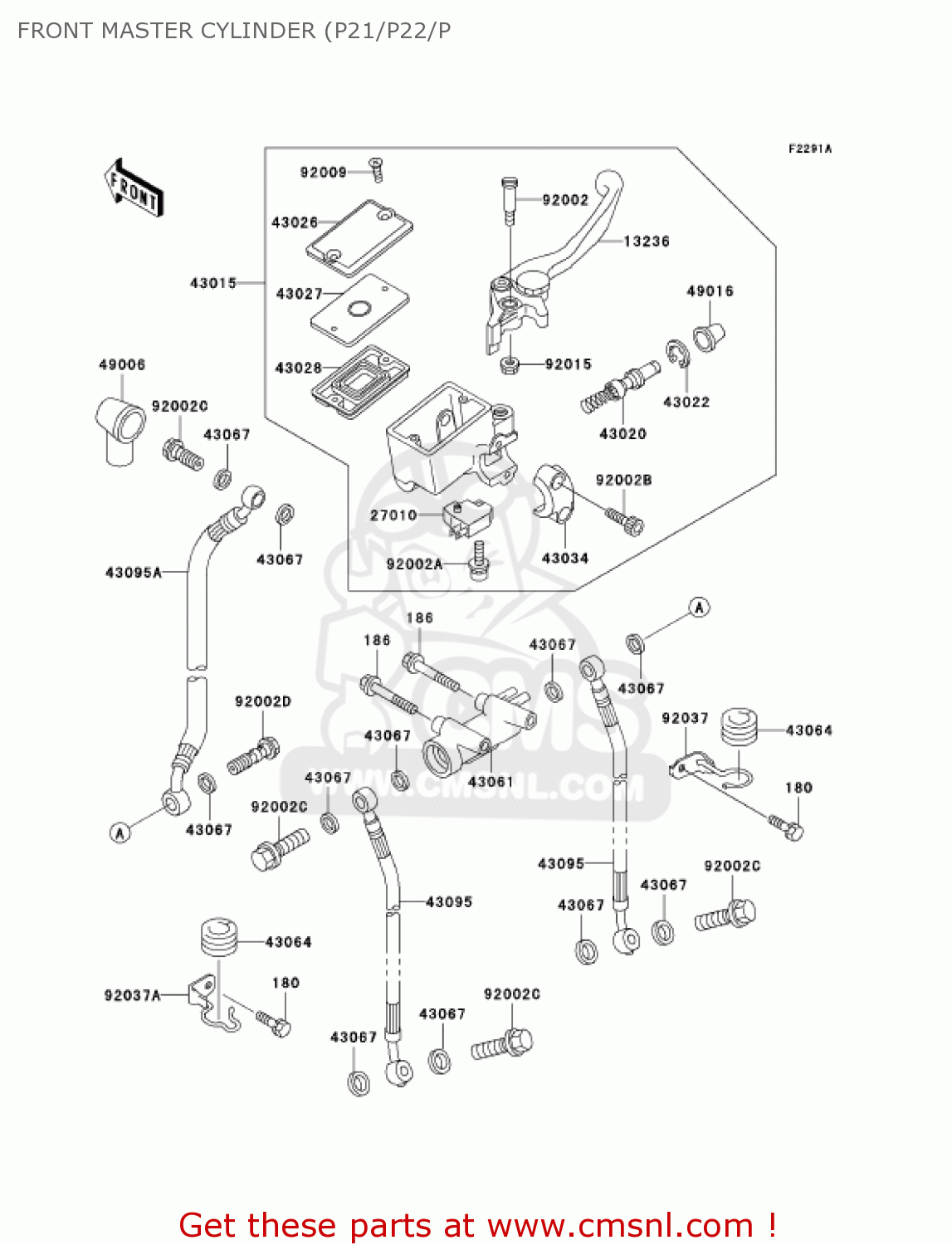 FRONT MASTER CYLINDER (P21/P22/P KZ1000P24 POLICE 1000 2005 USA