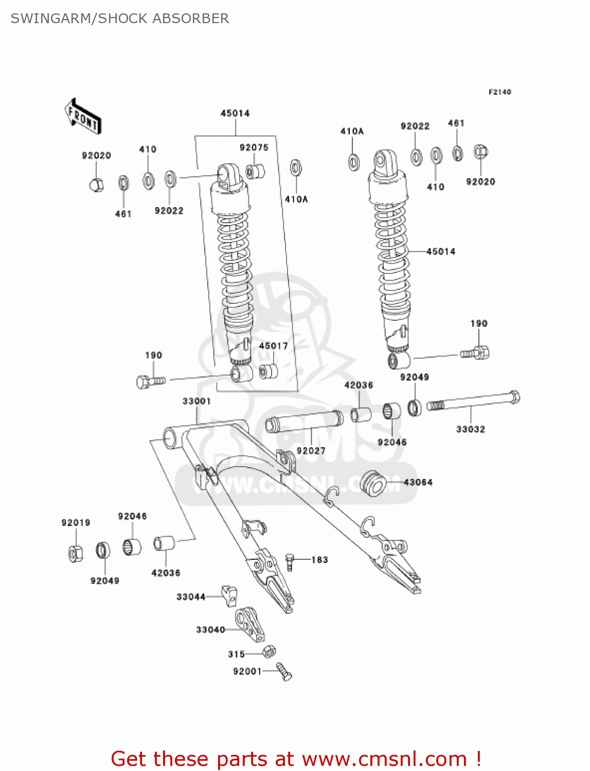 SWINGARM/SHOCK ABSORBER KZ1000P24 POLICE 1000 2005 USA