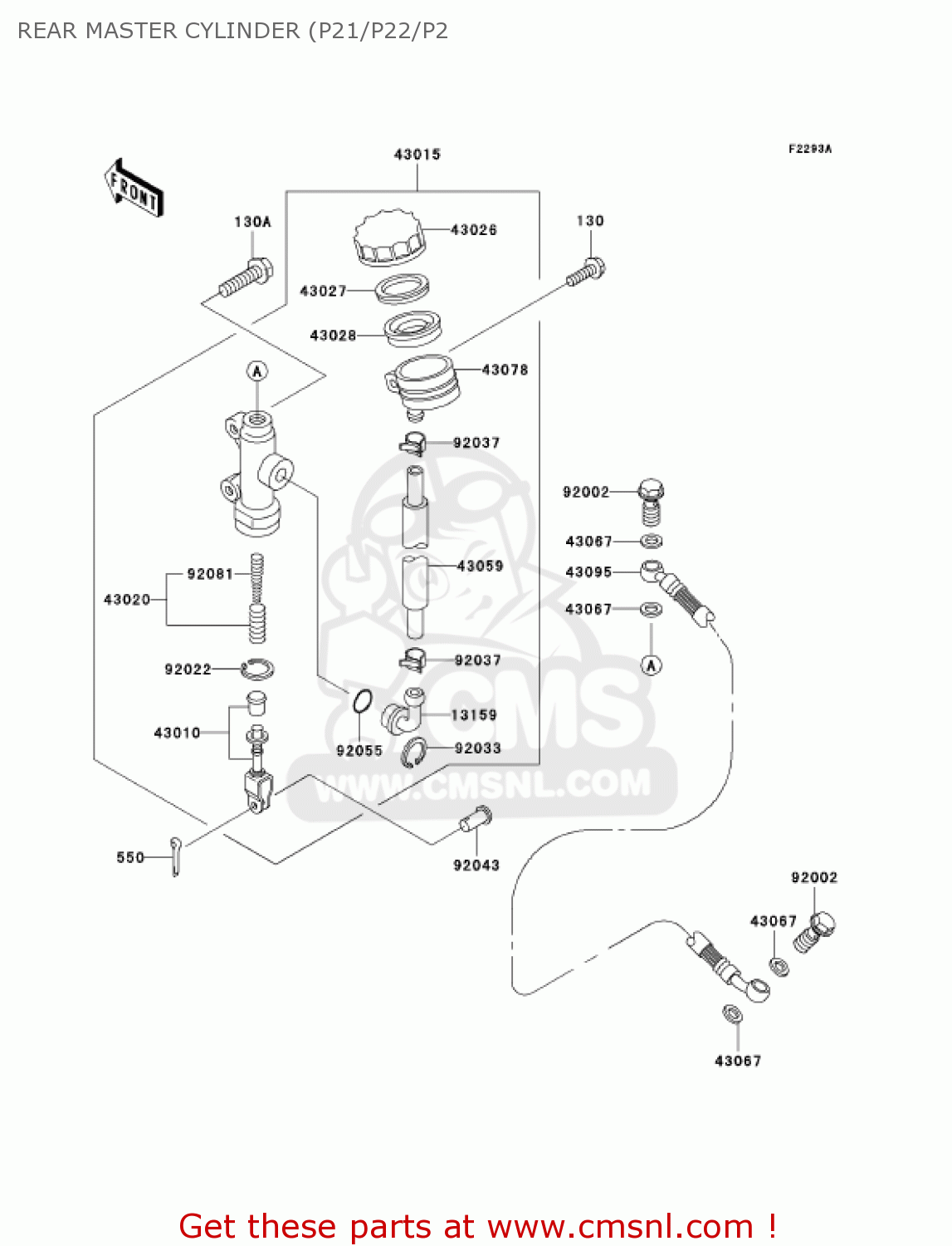 REAR MASTER CYLINDER (P21/P22/P2 KZ1000P24 POLICE 1000 2005 USA