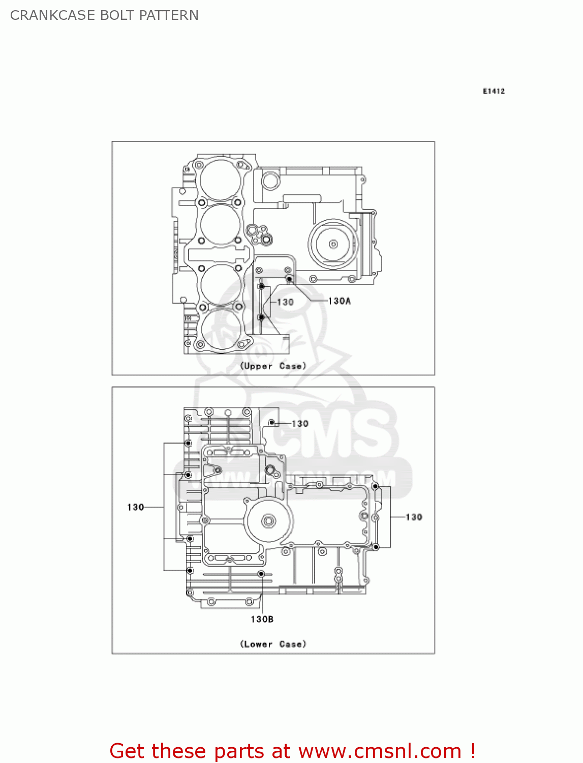 CRANKCASE BOLT PATTERN KZ1000P24 POLICE 1000 2005 USA