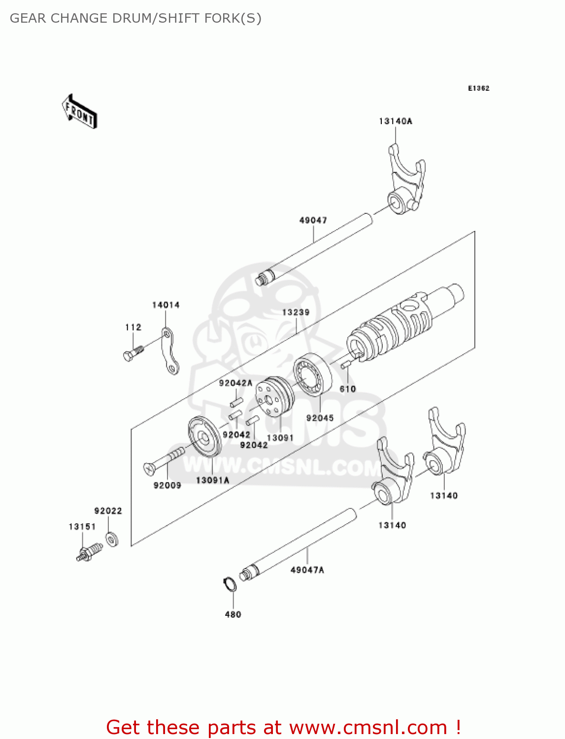 GEAR CHANGE DRUM/SHIFT FORK(S) KZ1000P24 POLICE 1000 2005 USA