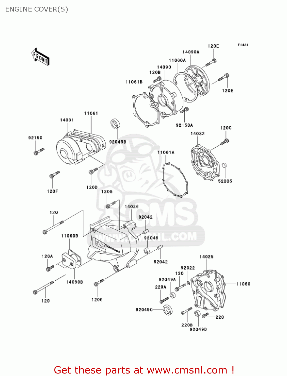 ENGINE COVER(S) KZ1000P24 POLICE 1000 2005 USA