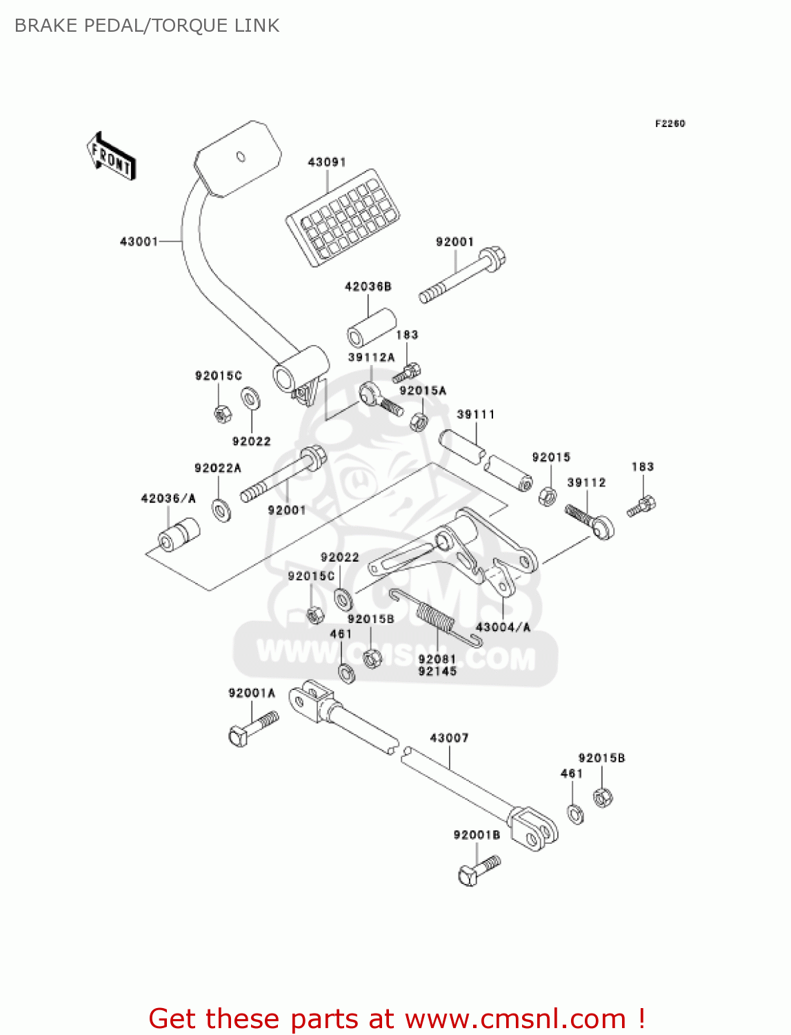 BRAKE PEDAL/TORQUE LINK KZ1000P24 POLICE 1000 2005 USA