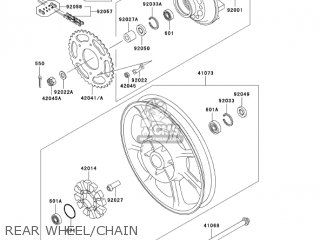 REAR WHEEL/CHAIN - KZ1000P24 POLICE 1000 2005 USA