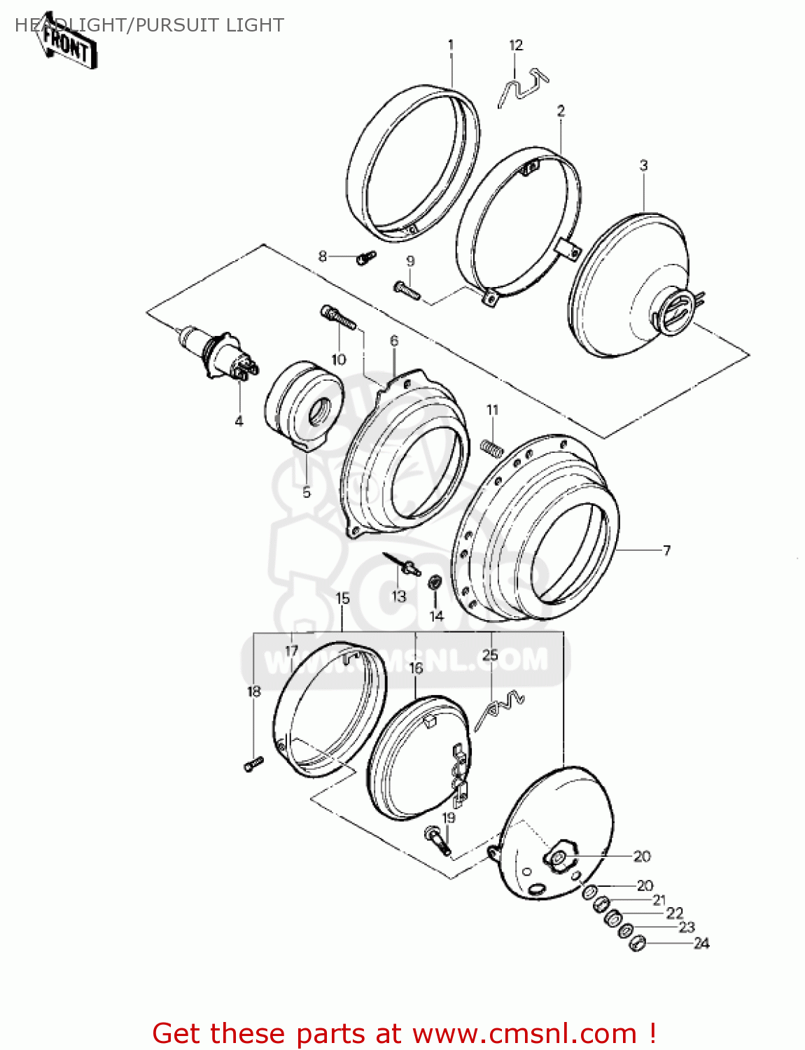 HEADLIGHT/PURSUIT LIGHT KZ1000P3 POLICE 1000 1984 USA