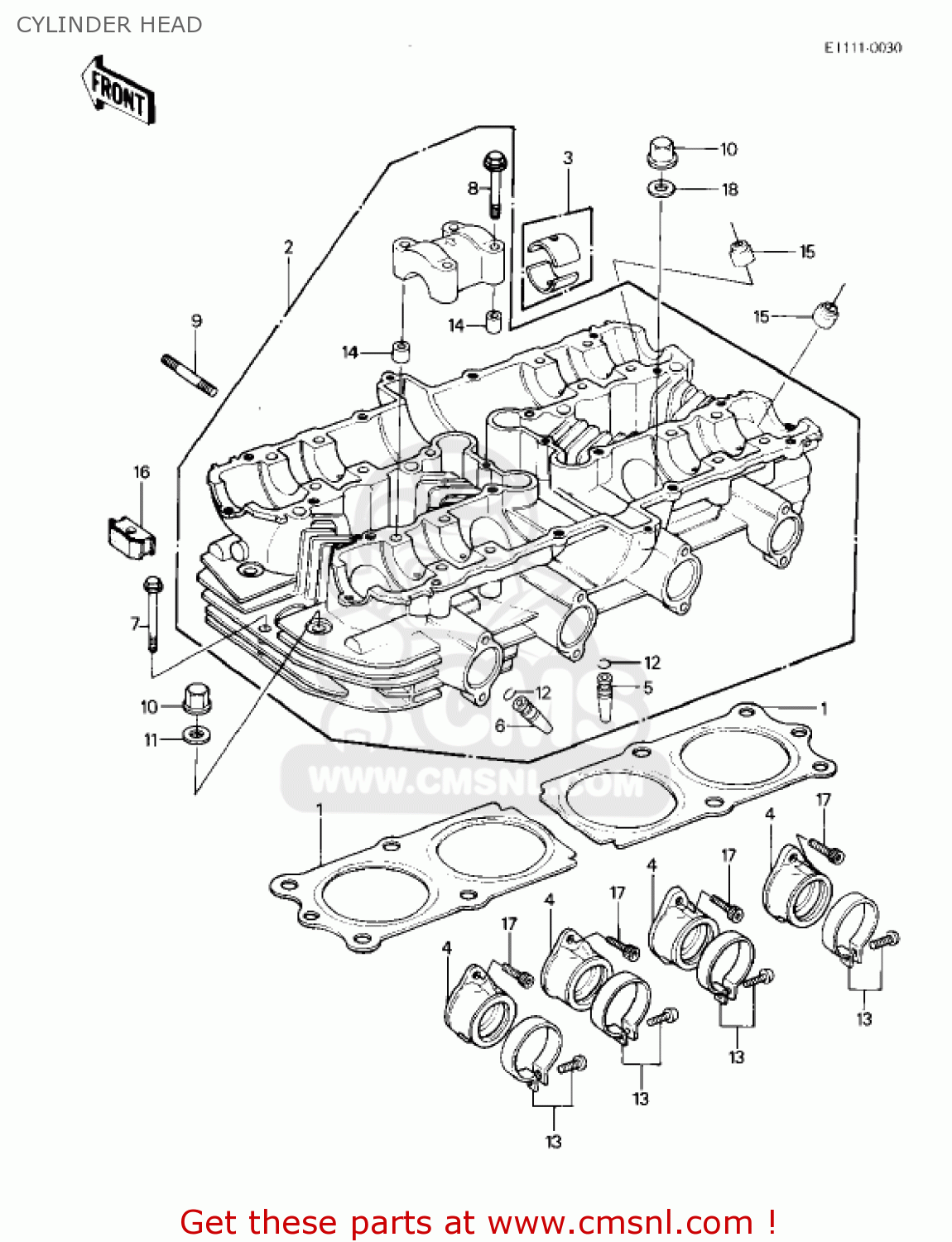 CYLINDER HEAD KZ1000P3 POLICE 1000 1984 USA