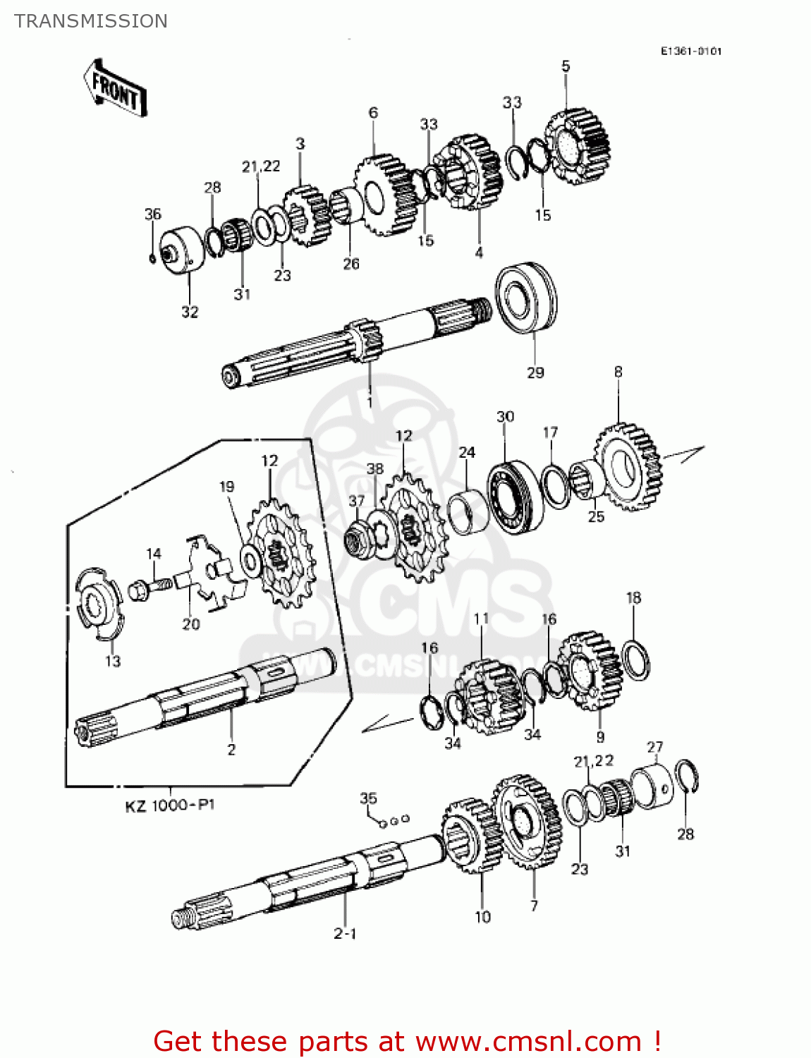 TRANSMISSION KZ1000P3 POLICE 1000 1984 USA