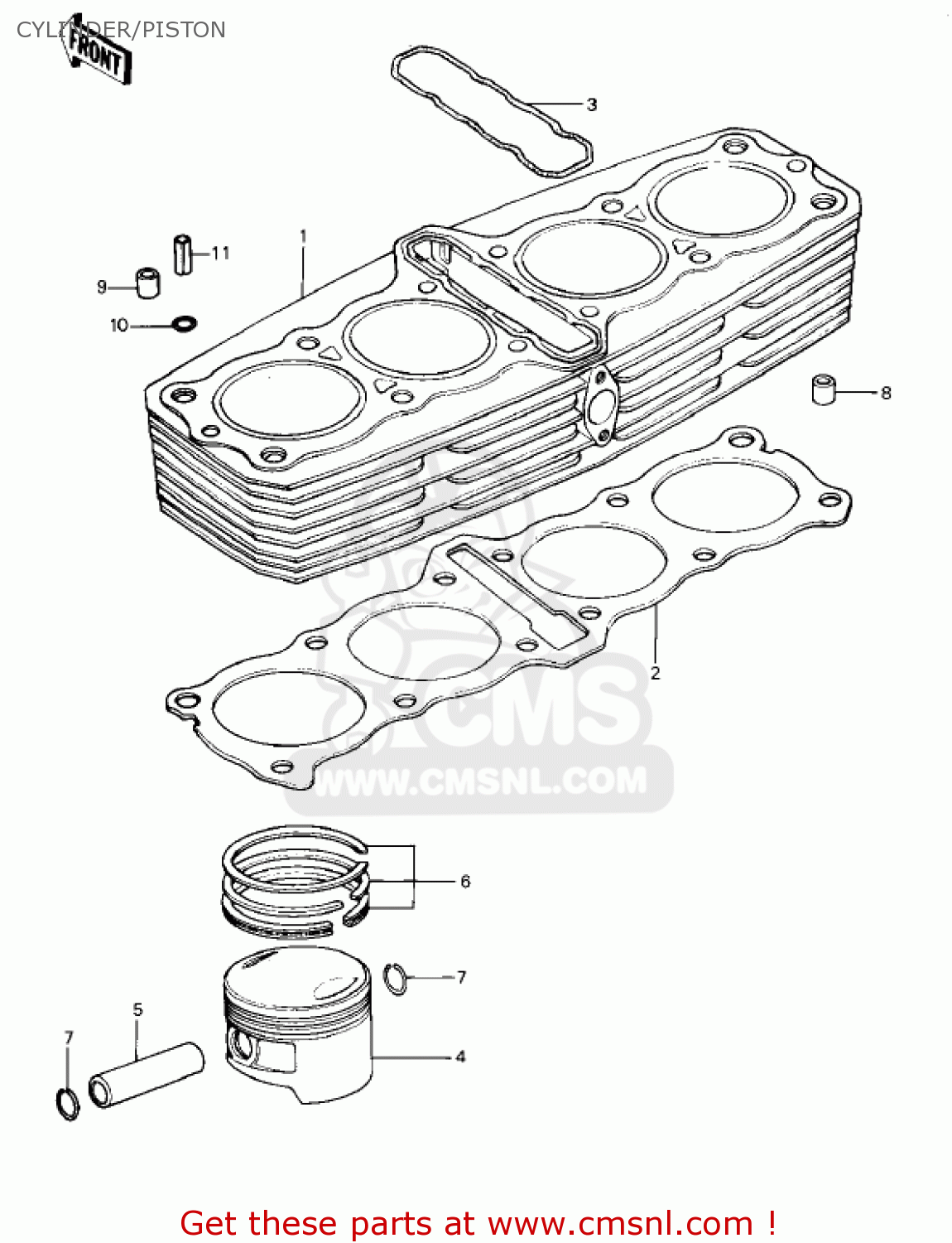 CYLINDER/PISTON KZ1000P3 POLICE 1000 1984 USA