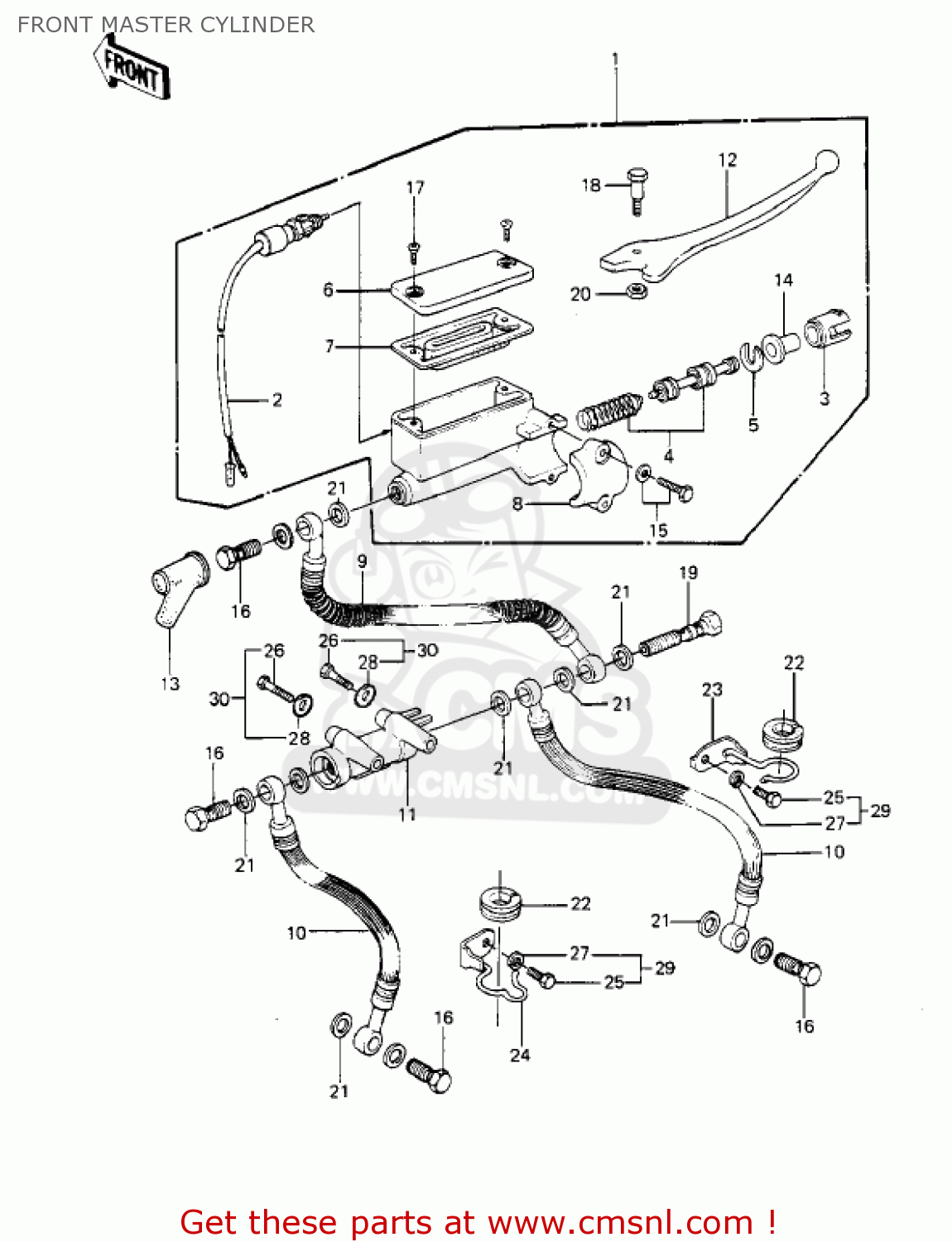 FRONT MASTER CYLINDER KZ1000P3 POLICE 1000 1984 USA