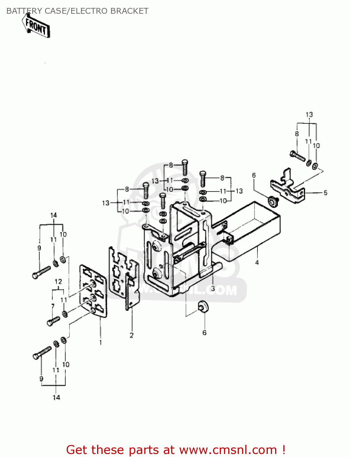 BATTERY CASE/ELECTRO BRACKET KZ1000P3 POLICE 1000 1984 USA