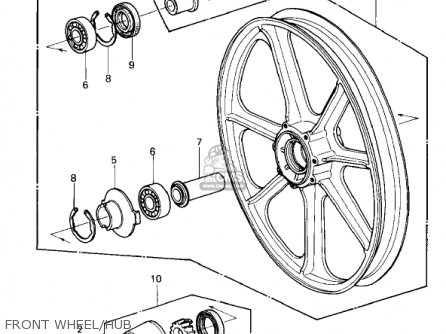 FRONT WHEEL/HUB - KZ1000P3 POLICE 1000 1984 USA