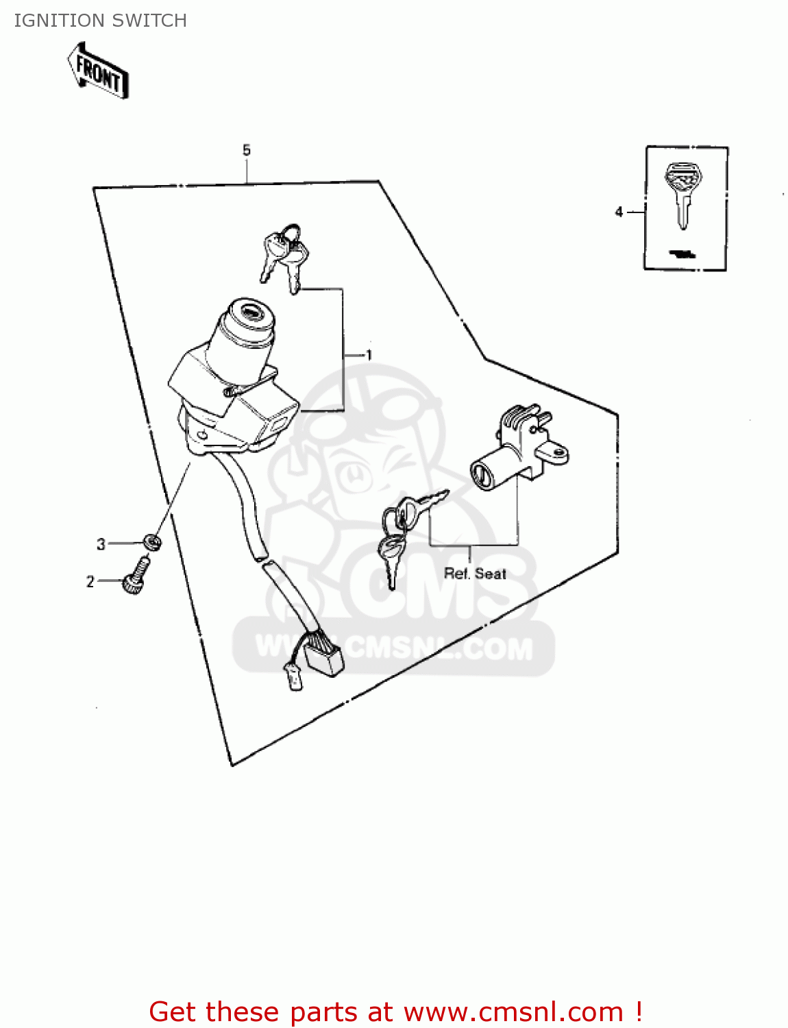 IGNITION SWITCH KZ1000P4 POLICE 1000 1985 USA